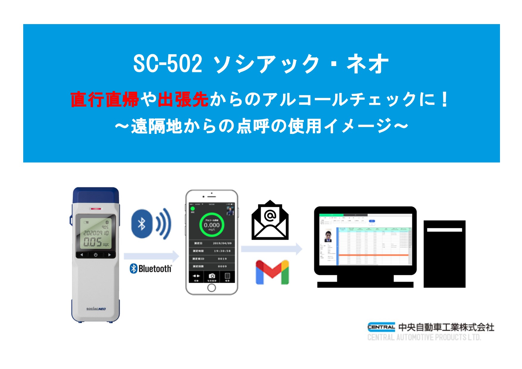 人気ブラドン アルコール検知器ソシアックPRO データ管理型 SC-302